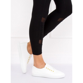 Weiße Damen Sneaker WD009 WEISS / GELB 2