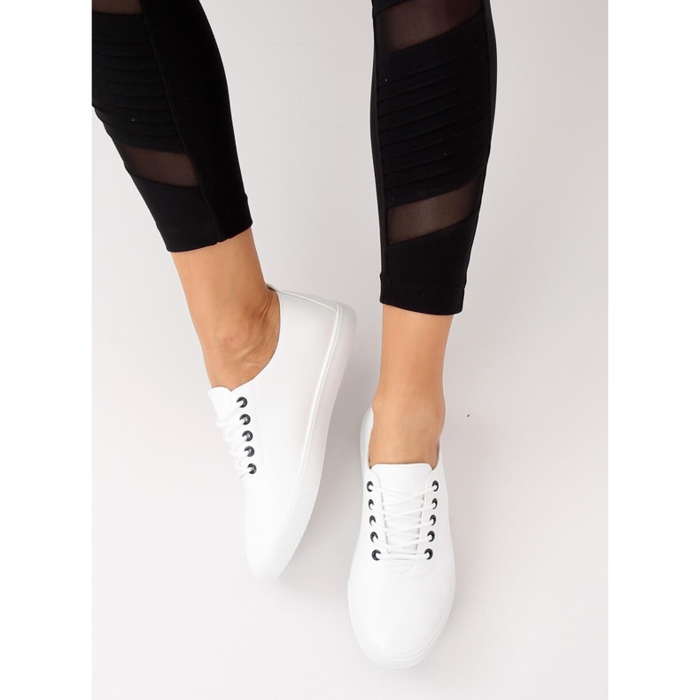 Weiße Damen Sneaker WD009 WHITE / NAVY 2