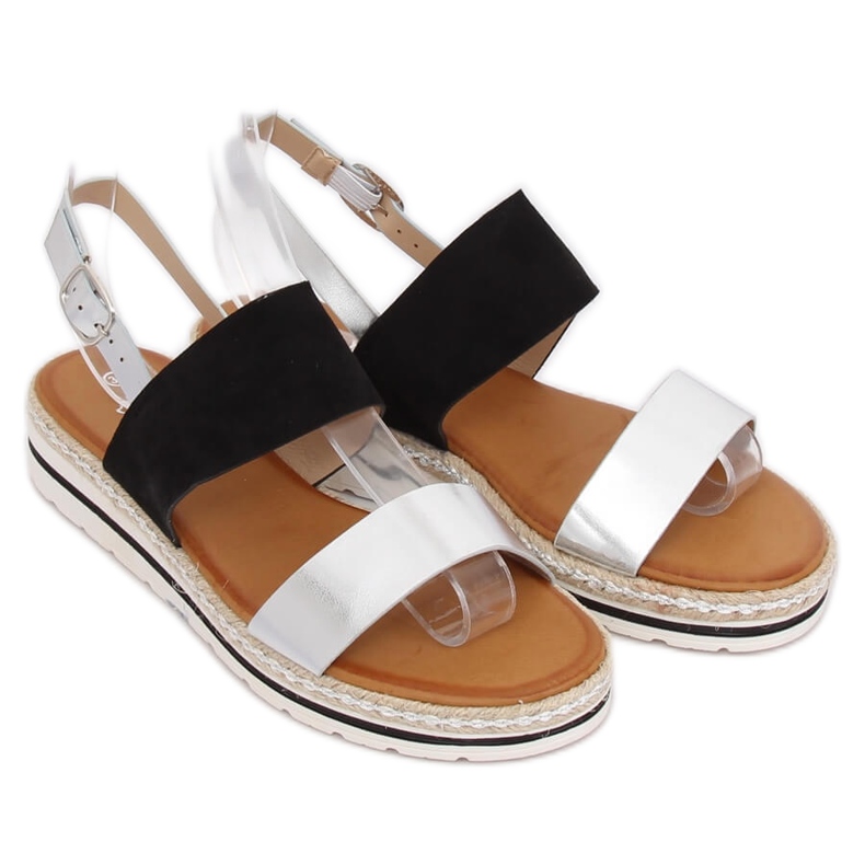 Schwarze Damensandalen F056 Schwarz 1