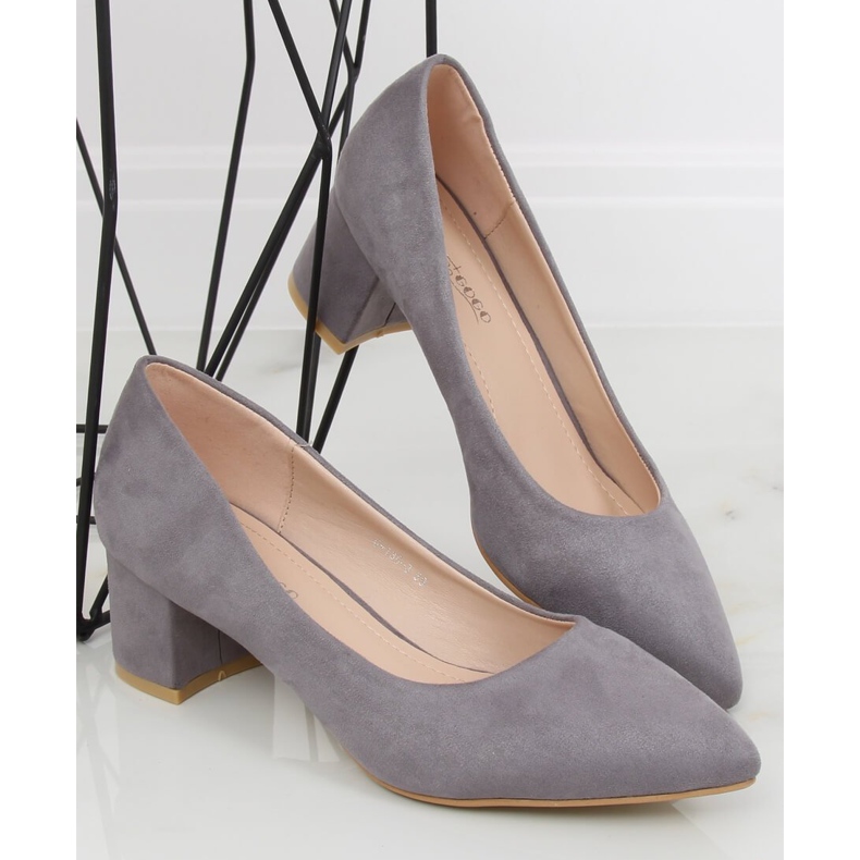 Grau Pumps niedrige Absätze grau G-136 Grau 1