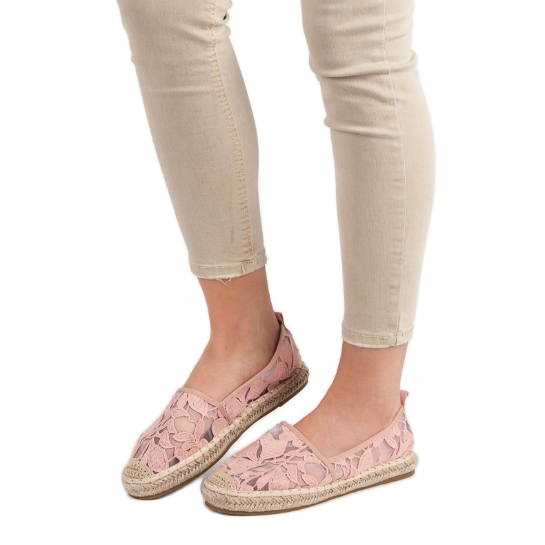 Lucky Shoes Rosa Spitze Espadrilles 1