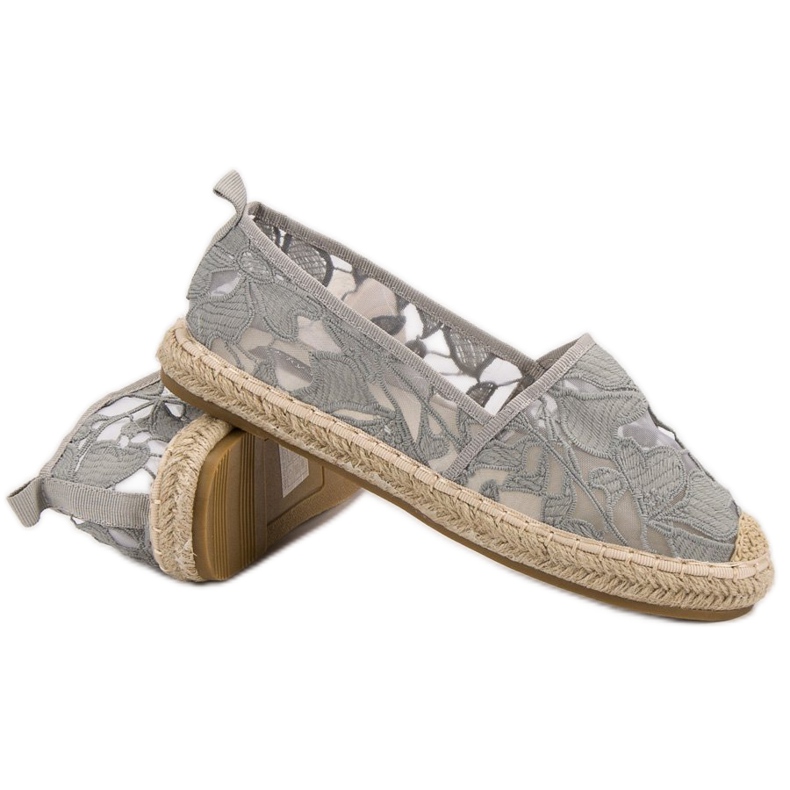 Lucky Shoes Graue Espadrilles aus Spitze 1
