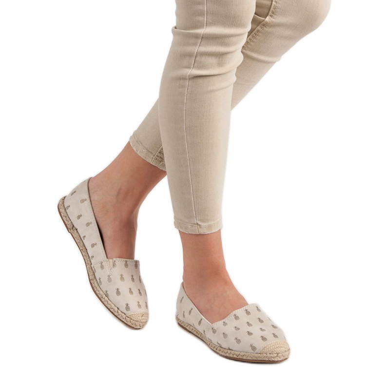 Lucky Shoes Beige Espadrilles In Ananas 2