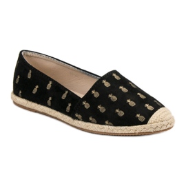 Lucky Shoes Schwarze Espadrilles In Ananas 3