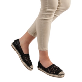 Lucky Shoes Schwarze Espadrilles aus Spitze 2