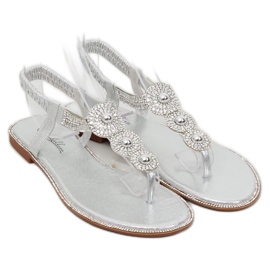 Silberne Sandalen ST3107 Silber grau 1