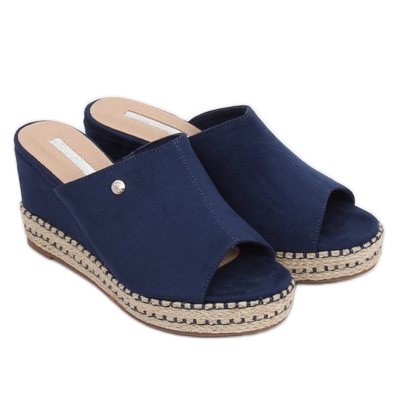 Marineblaue Hausschuhe MW-3M65 Blau 1