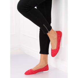 Rote durchbrochene Ballerinas 4701 Rot 2