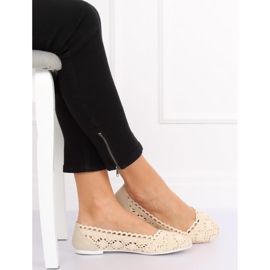 Beige durchbrochene Ballerinas 4701 Beige 2