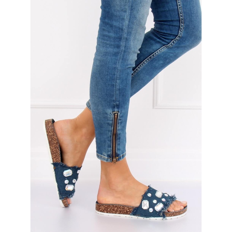 CK100 D.BLUE marineblaue Jeans Hausschuhe 1
