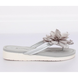 Graue Flip-Flops mit Blume CK103 Grau 1
