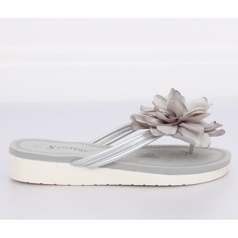 Graue Flip-Flops mit Blume CK103 Grau 1