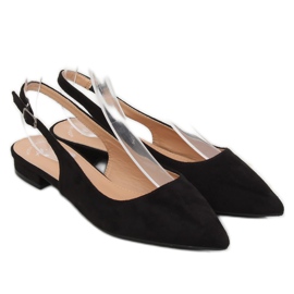 Schwarze Ballerinas mit hohem Absatz H9022 Negro 1