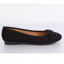 Schwarze Damen Ballerinas mit Leopardenmuster H9021 Negro 1
