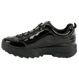 Schwarze Lack-Sneakers 1