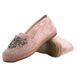 Bestelle Espadrilles aus Spitze mit Ornamenten rosa 1