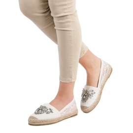 Bestelle Espadrilles aus Spitze mit Ornamenten weiß 2