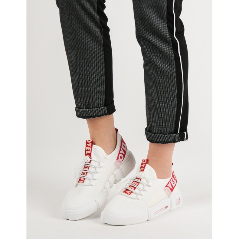 Sportschuhe mit Manschetten-Liebe weiß 2