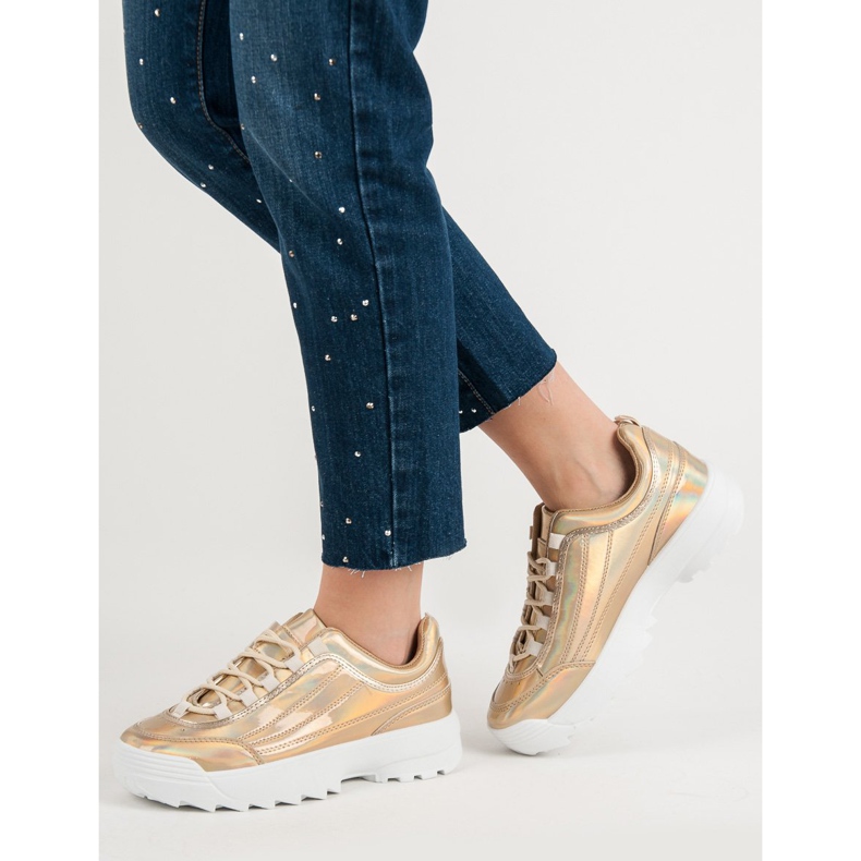 Holo gold lackierte Sneakers golden 2
