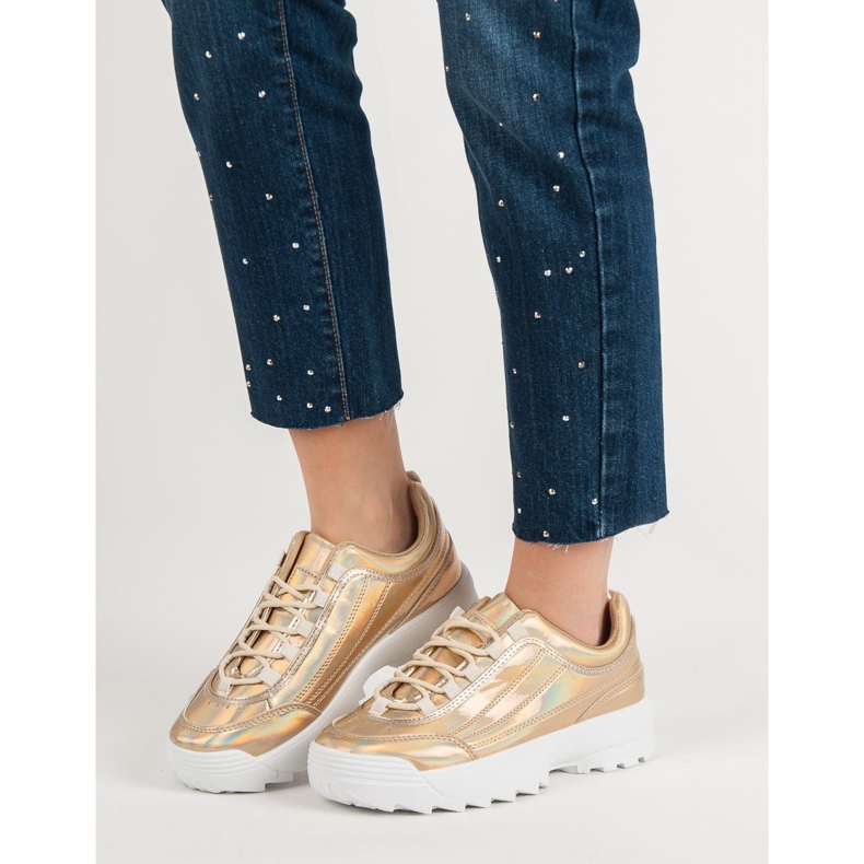 Holo gold lackierte Sneakers golden 1