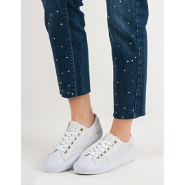 Weiße Textil-Sneakers 1