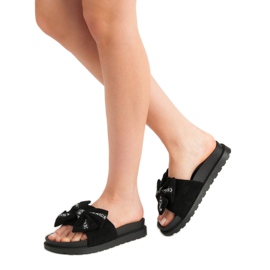 Seastar Wildleder Damen Hausschuhe schwarz 1