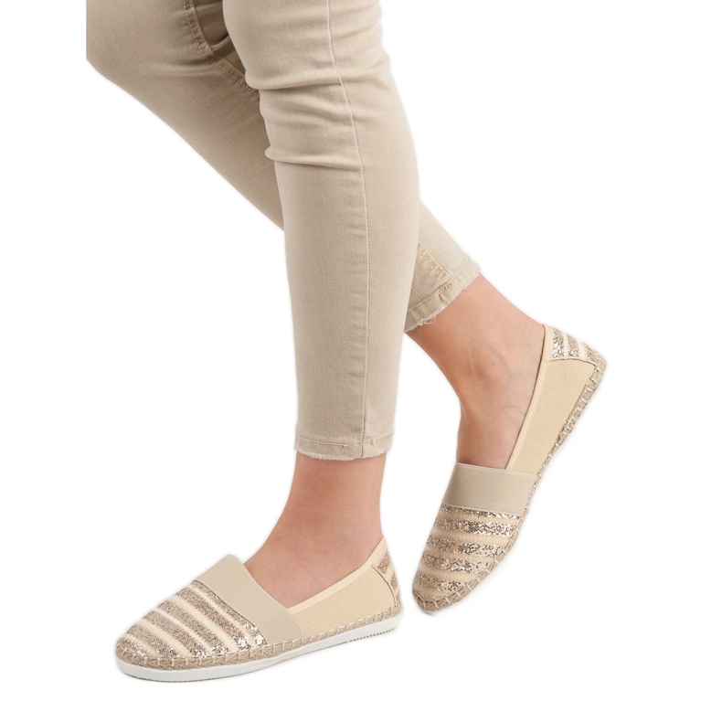 Kayla Glänzende Espadrilles gelb 1