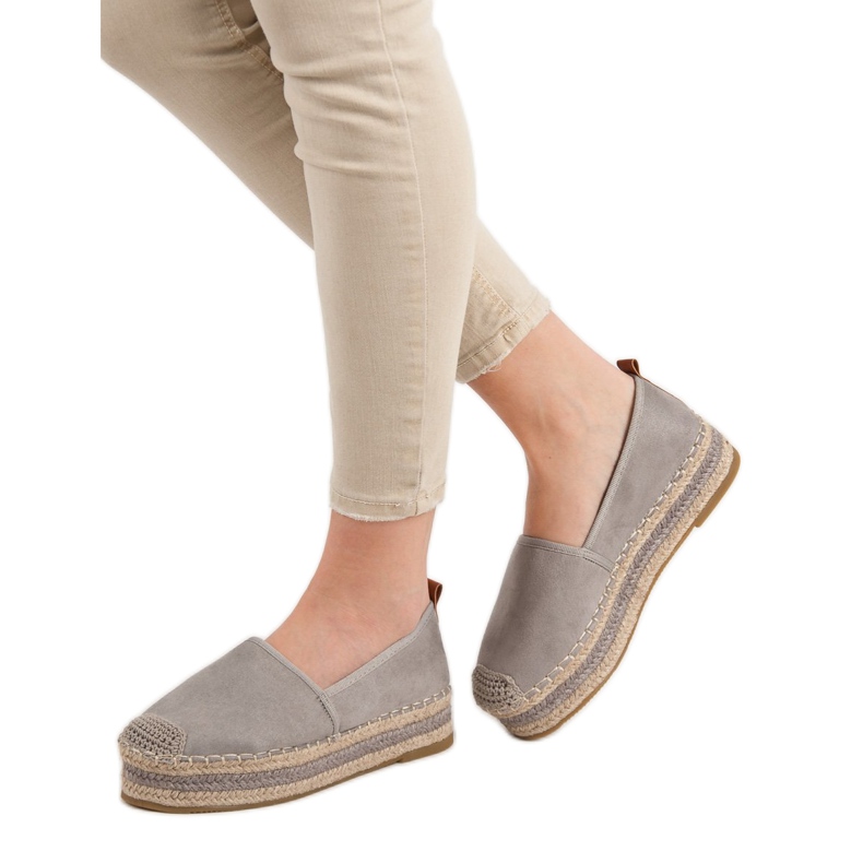 Coura Wildleder-Espadrilles auf der Plattform grau 2