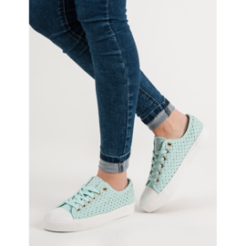 Mintfarbene Textil-Sneakers grün 1