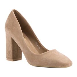 Small Swan Klassische Wildleder Pumps braun 1