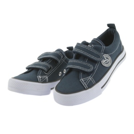 Marineblaue Turnschuhe American Club mit zwei Klettverschlüssen weiß 5