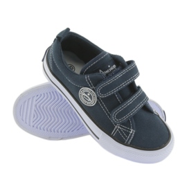 Marineblaue Turnschuhe American Club mit zwei Klettverschlüssen weiß navy blau 4