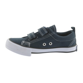 Marineblaue Turnschuhe American Club mit zwei Klettverschlüssen weiß navy blau 3