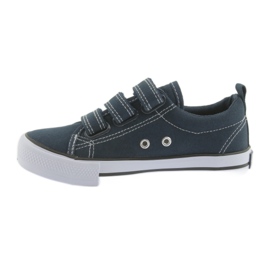 American Club marineblaue Sneakers mit Klettverschluss weiß navy blau 2