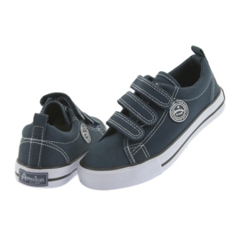American Club marineblaue Sneakers mit Klettverschluss weiß navy blau 4