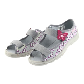 Befado Kindersandalen Schmetterlinge 969X135 lila grau rosa 3