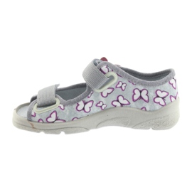 Befado Kindersandalen Schmetterlinge 969X135 violett grau rosa 2