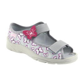 Befado Kindersandalen Schmetterlinge 969X135 lila grau rosa 1