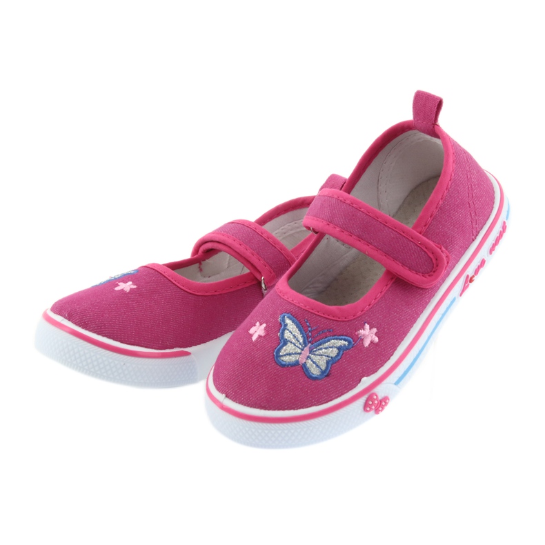 Atletico rosa Ballerinas Sneakers, Ledereinsatz blau 4