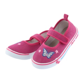 Atletico rosa Ballerinas Sneakers, Ledereinsatz blau 3