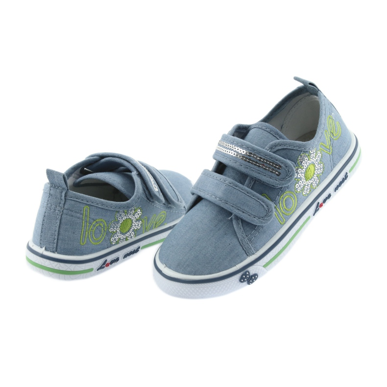 Blue Jeans lieben Atletico Sneakers, Ledereinsatz blau 4