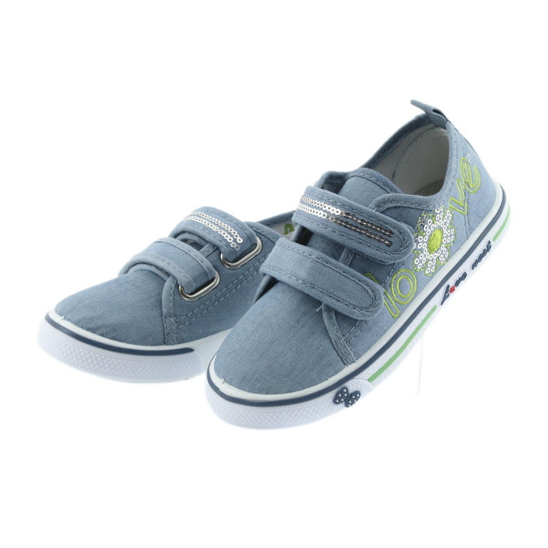 Blue Jeans lieben Atletico Sneakers, Ledereinsatz blau 3