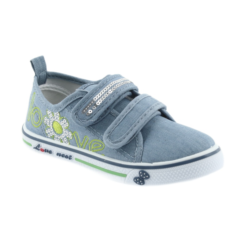 Blue Jeans lieben Atletico Sneakers, Ledereinsatz blau 1