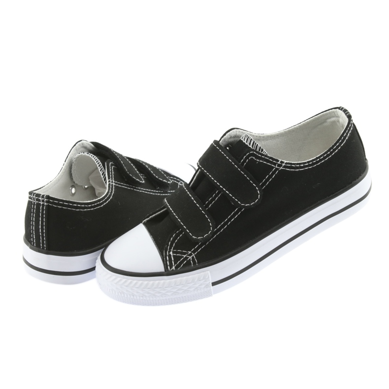 Schwarze Atletico Sneakers mit Klettverschluss weiß 4