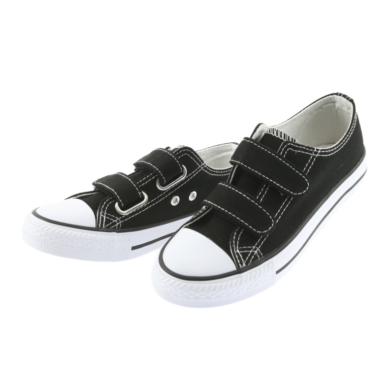 Schwarze Atletico Sneakers mit Klettverschluss weiß 3