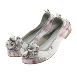 GIANMARKO Women's Ballerinas mit Blumen 92/82 Weiß 4