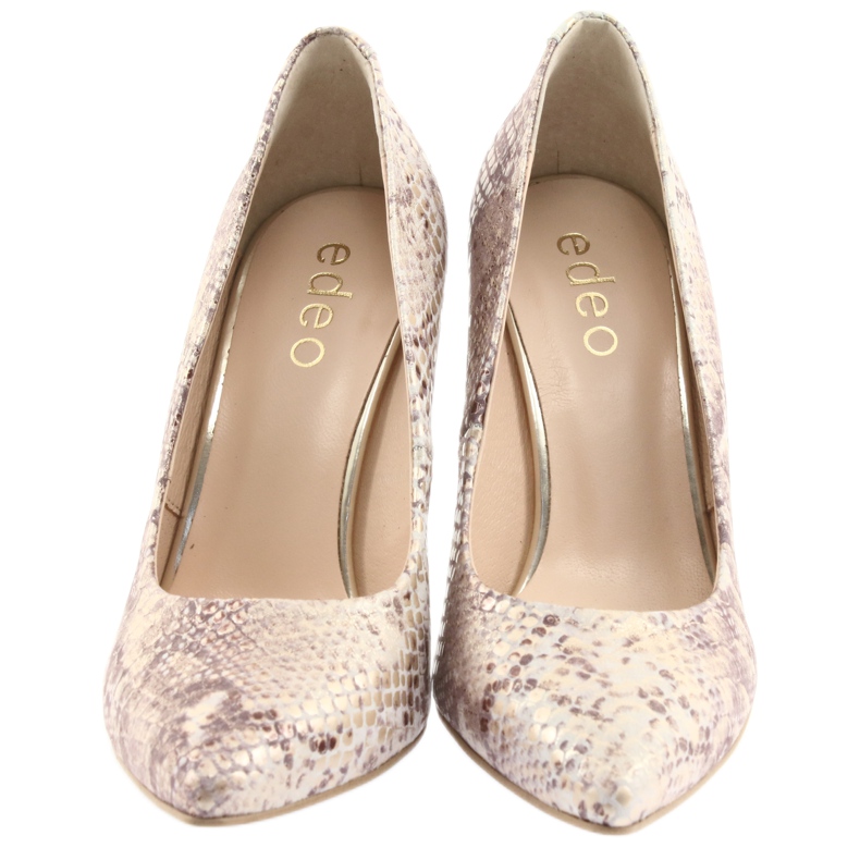 Damen Pumps Edeo 3313 Schlangenleder beige golden 5