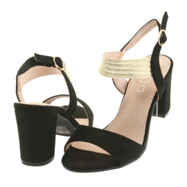 Sandalen am Pfosten Filippo 817 schwarz / gold gelb 4