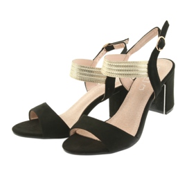 Sandalen am Pfosten Filippo 817 schwarz / gold gelb 3