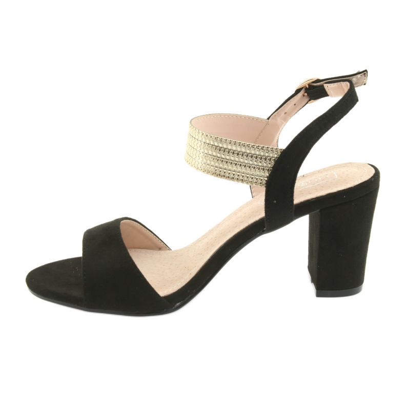 Sandalen am Pfosten Filippo 817 schwarz / gold gelb 2